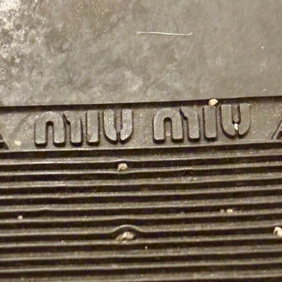 VINTAGE Miu Miu Black Leather Booties Cone/Kitten  Heel EU 37.5 - Picture 9 of 13